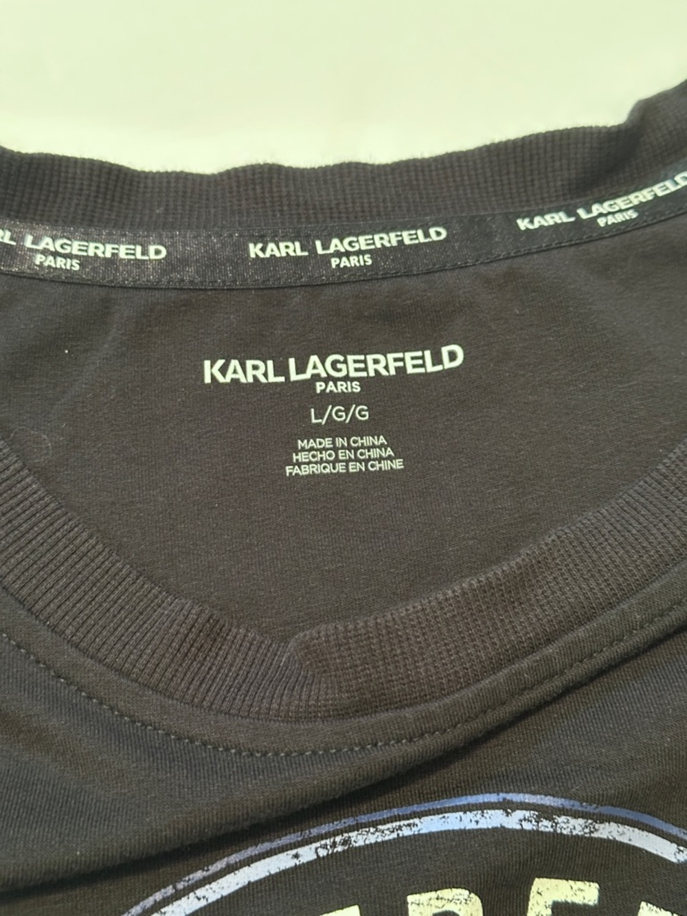 Karl Lagerfeld Black Logo Sweatshirt Women Large Crewneck Long Sleeve - Picture 5 of 9